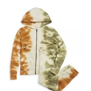 Vintage Havana girls tye die distressed sweatsuit